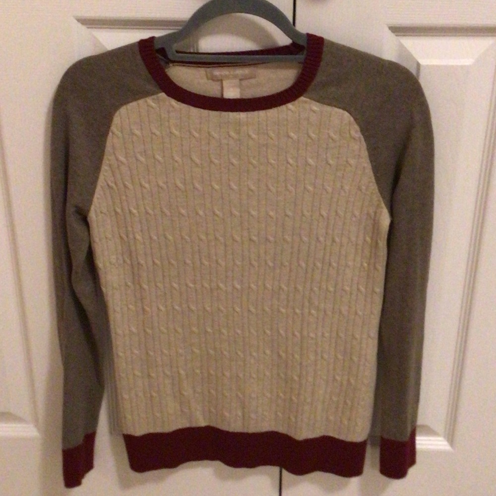 Banana Republic Beige and Red Turtleneck Sweater